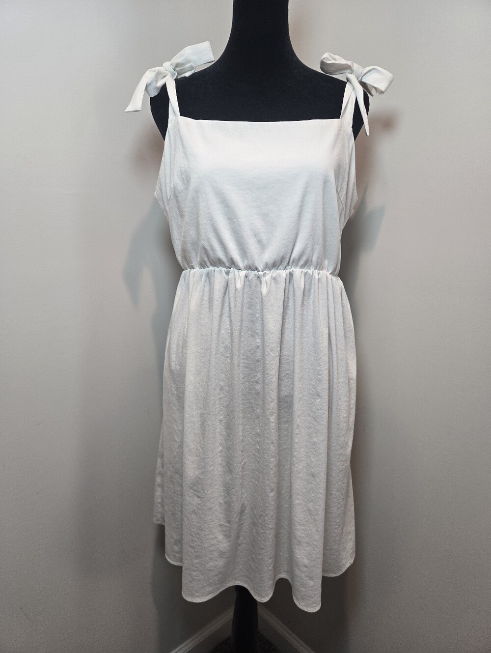 Clarisbelle Dress Tie Strap Sleeveless Beach Resort Wear White Women's XL